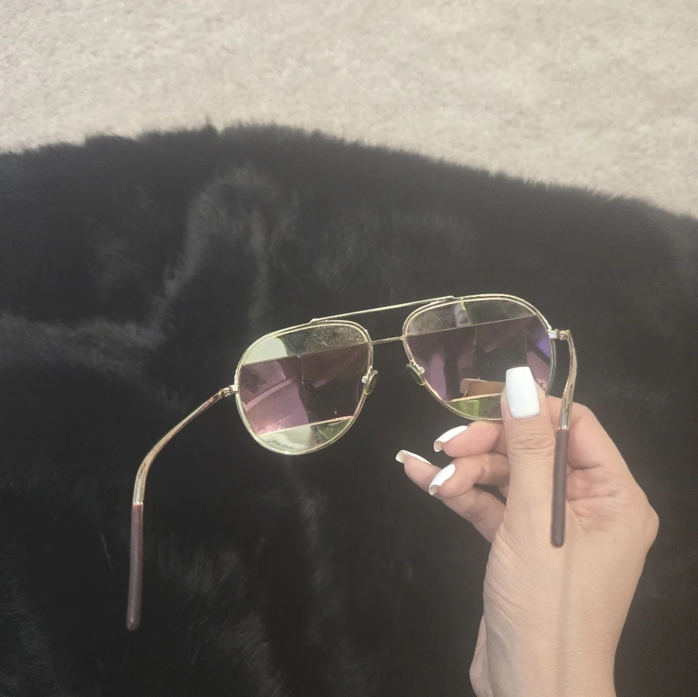 Dior Pink And Gold Aviator Sunglasses - Picture 6 of 12